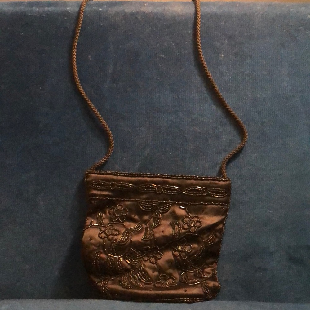 Elegant Black Embroidered Women's Bag